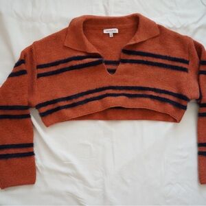 Striped Rust and Navy Sweater